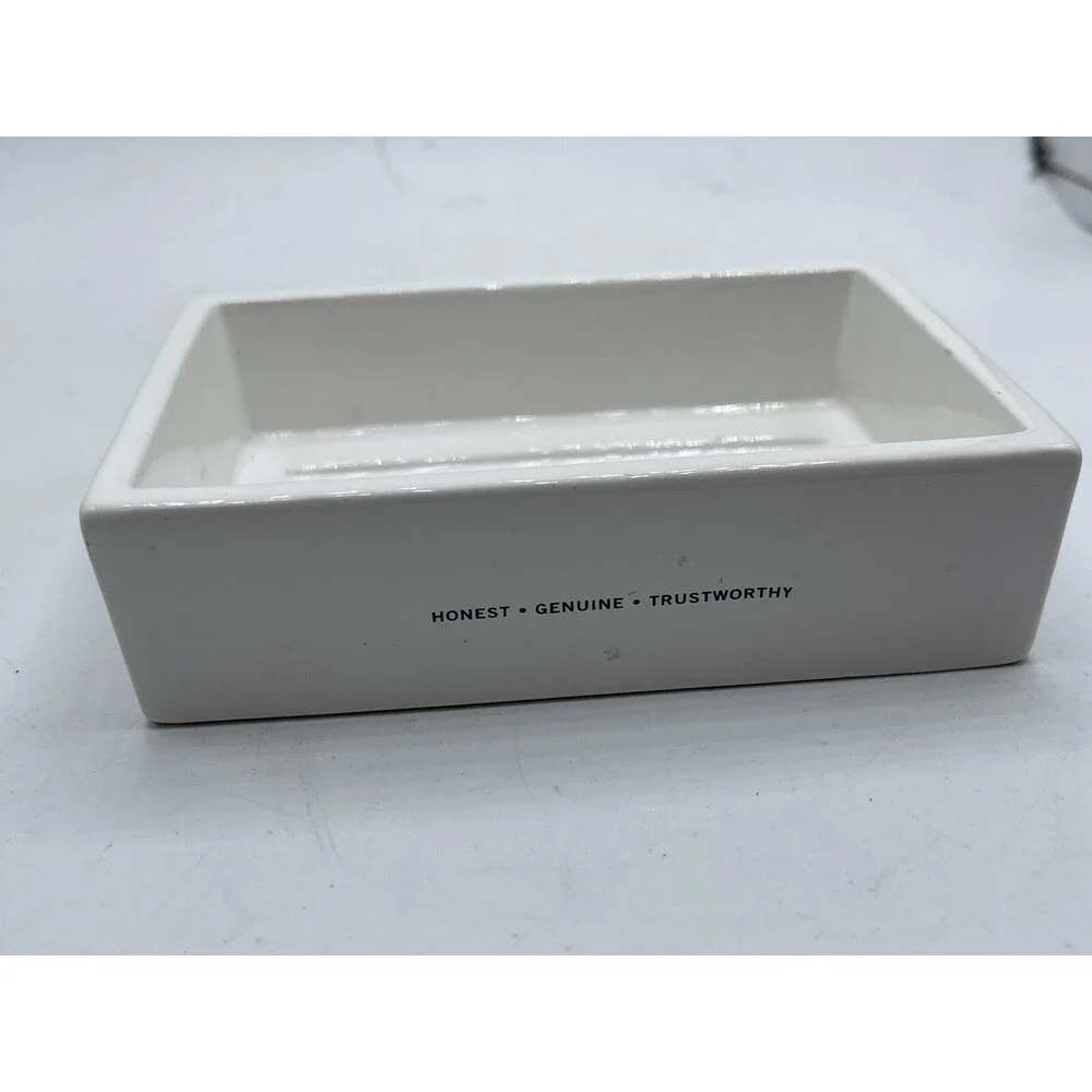 CO Bigelow Apothecaries Ceramic White Soap Dish